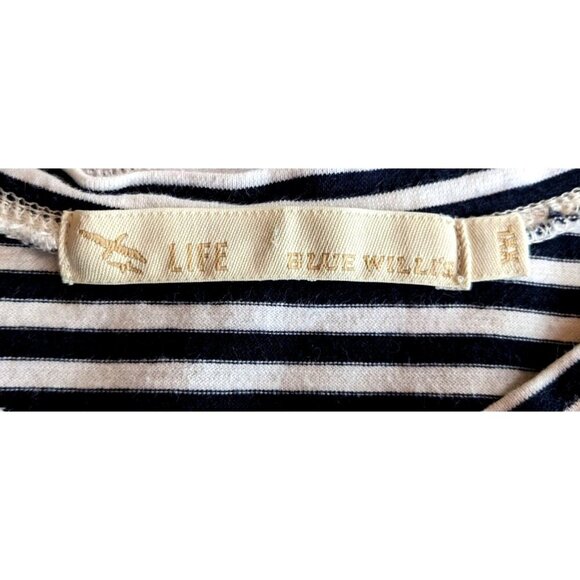 Vintage 90s/Y2K BLUE WILLI'S Luxury 100% Cotton Navy Stripe Tank Button Size XXL - Picture 3 of 7